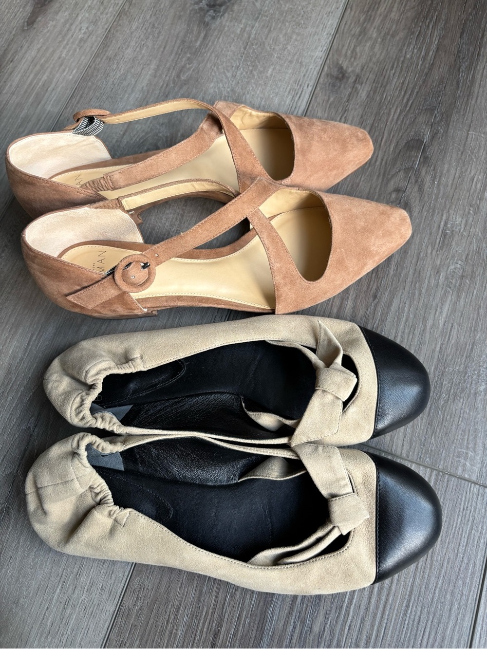 Alexandre Birman flats cap toe  Bow Ballet Flats - Beige and Black 7